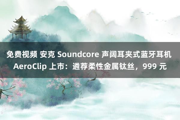 免费视频 安克 Soundcore 声阔耳夹式蓝牙耳机 Ae